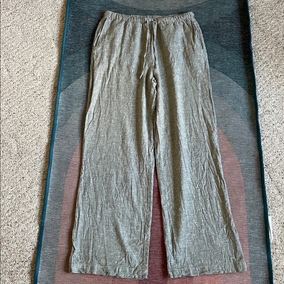 Rachel Zoe Linen Green Wide Leg Pants - Picture 6 of 11